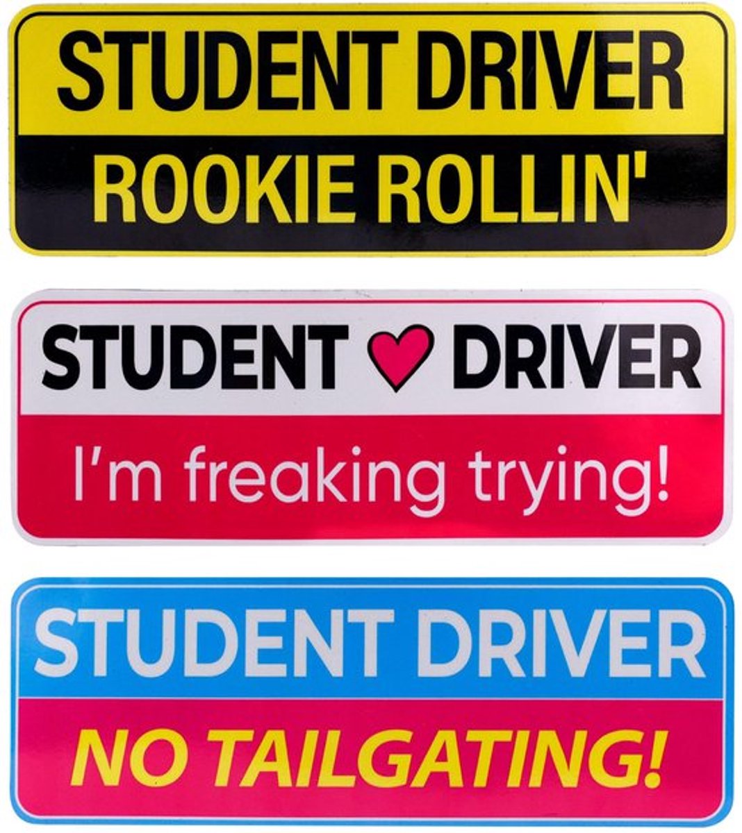 3x Automagneten Studentchauffeurs - Reflecterende Verkeersborden - Weerbestendig Ontwerp