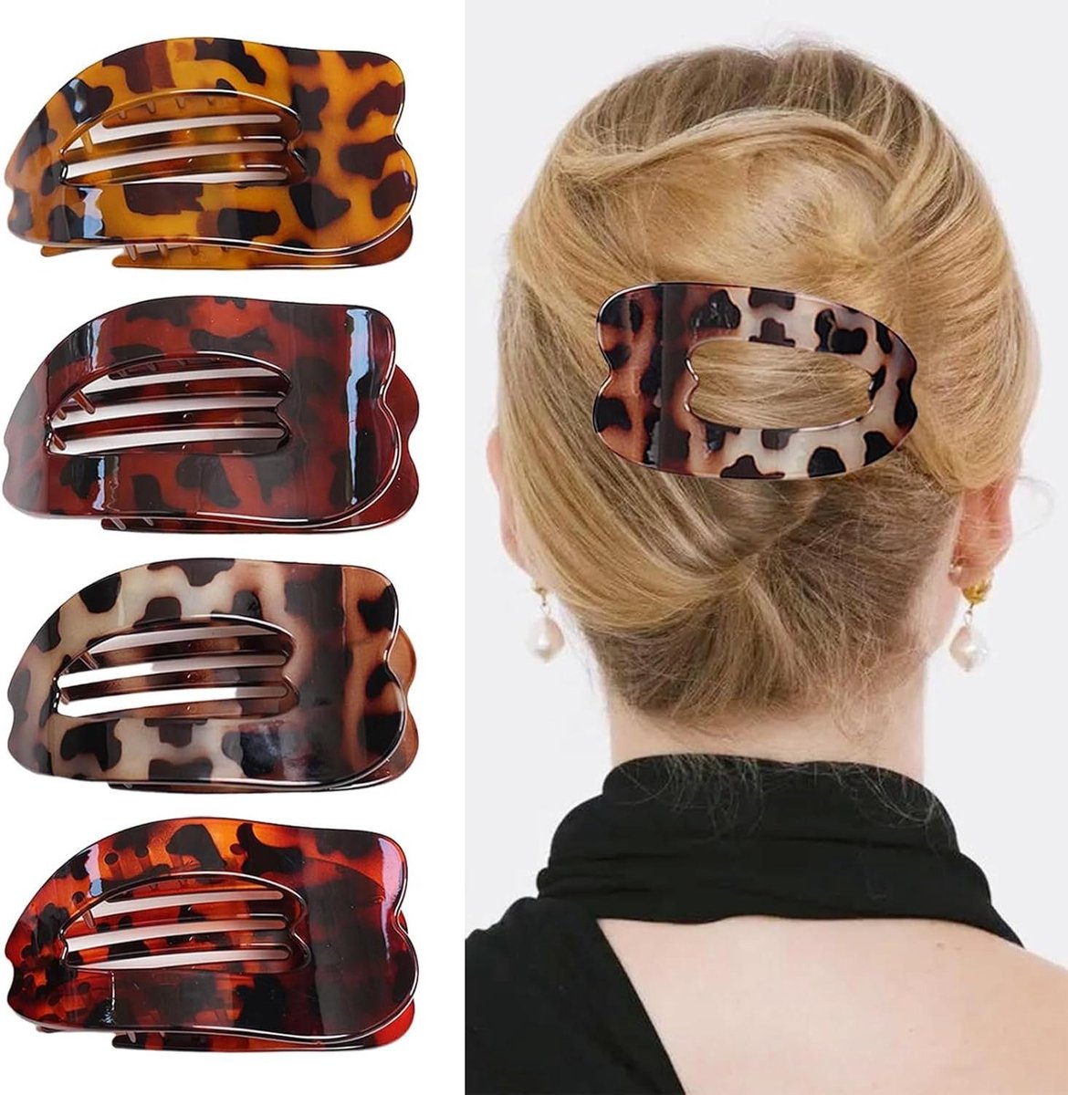 Haarclips - Klemmen Speldjes - Dagelijkse Stijl - Sterke Grip - 14.2 x 11.4 cm - Zilver