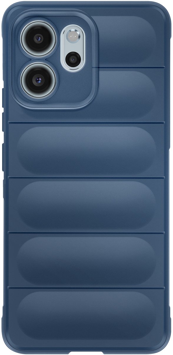 Avizar Coque pour Reno 14 F / 14 FS en Silicone avec Design Texturé en relief, Nachtblauw