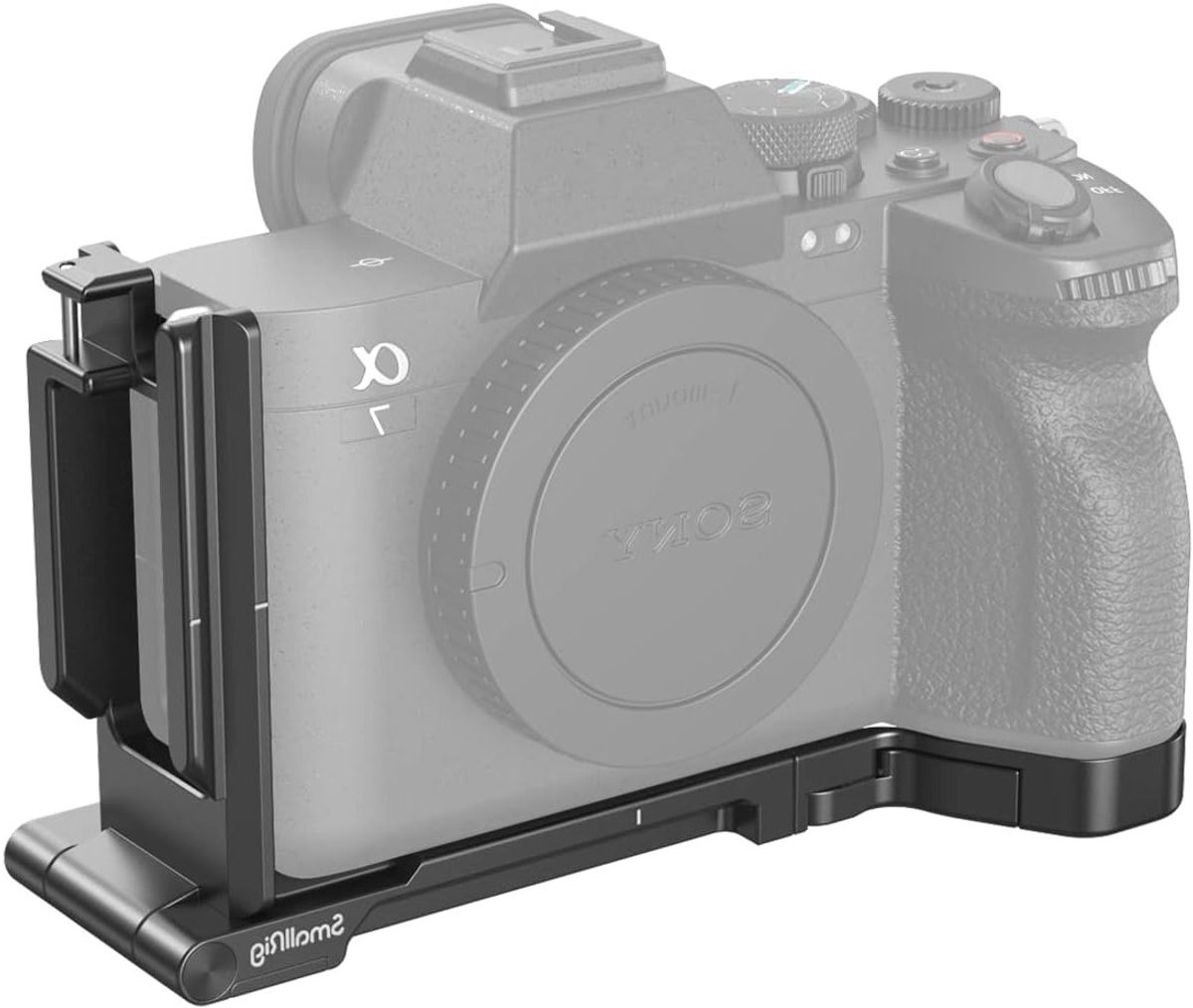 Vouwbare L-beugel voor Sony A7 IV, A7S III en A7R V met Arca-Swiss zijplaat voor snelle wisseling tussen horizontaal en verticaal fotograferen