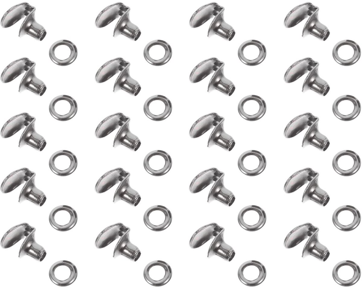 aladdien - Schoenveters - Veterhaken - Eenvoudige toepassing - Grijs - Messing materiaal - Perfect voor schoenenrestauratie - 20 stuks