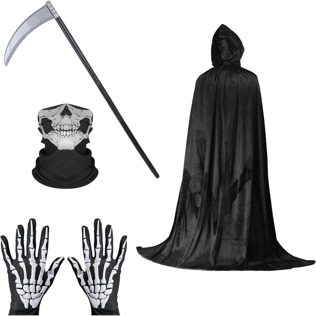 Cosplay Cape Set met Handschoenen en Sjaal voor Halloween en Kostuumfeesten - Perfecte Accessoires voor Carnaval en Theatrale Evenementen
