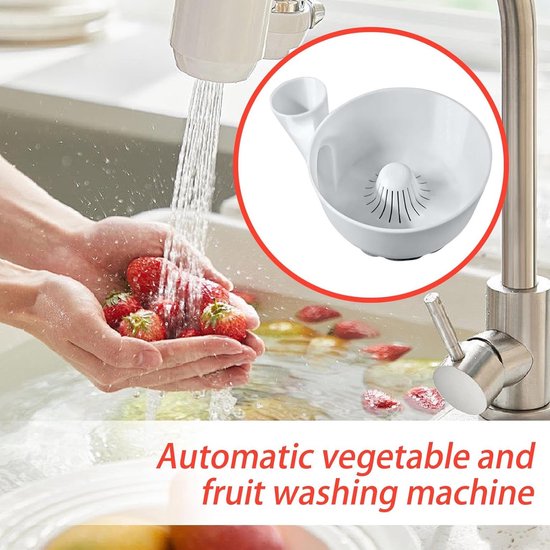 Fruit Wasser - Groente Sla Spinner - Maaltijd Voorbereiding - Waterbesparend - 23 cm - Wit van Merkloos — afbeelding 3