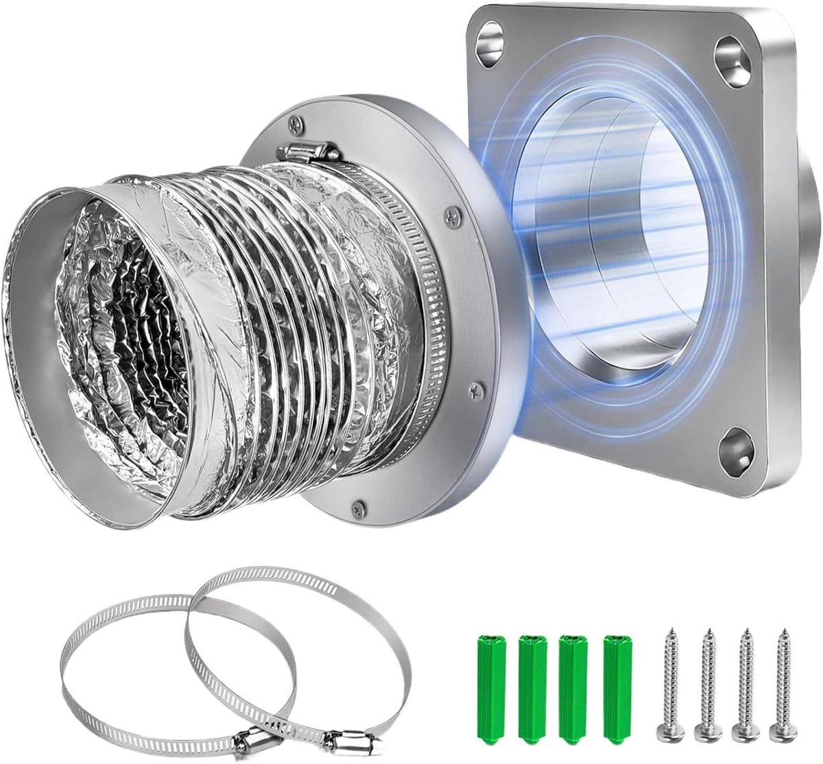 Magnetische Drogerontluchting - Droger Koppeling - Ventilatie Monteren - Magnetische Bevestiging - 23 x 13 x 15 cm - Wit