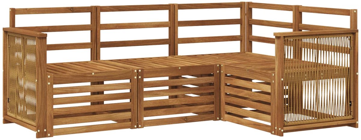 vidaXL Buiten - bank - set - 4 - st - Polyester Naturel