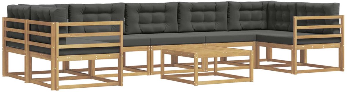 vidaXL Buiten - bank - set - 6 - st - 7-zits - Wit - en - antracietkleurig Wit en antracietkleurig