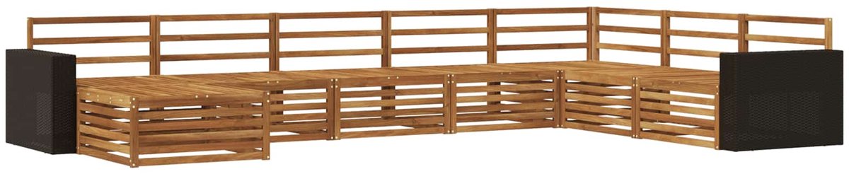 vidaXL Buiten - bank - set - 8 - st - 7-zits - Naturel - Massief - Acacia - Hout