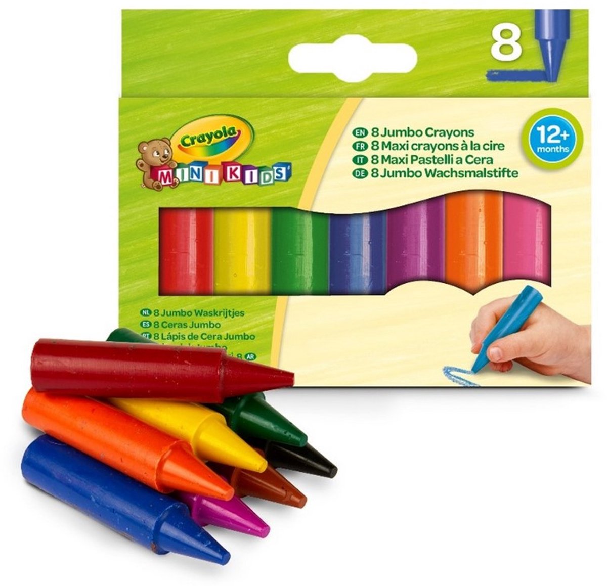 Crayola - Mini Kids - Krijt - Jumbo Waskrijt Voor Kinderen - 8 Stuks — afbeelding 5