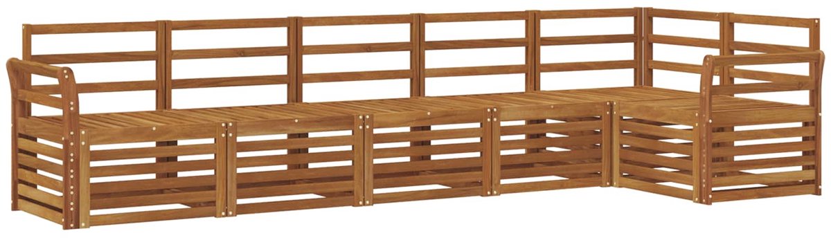 vidaXL Buiten - bank - set - 6 - st - Naturel - Polyester