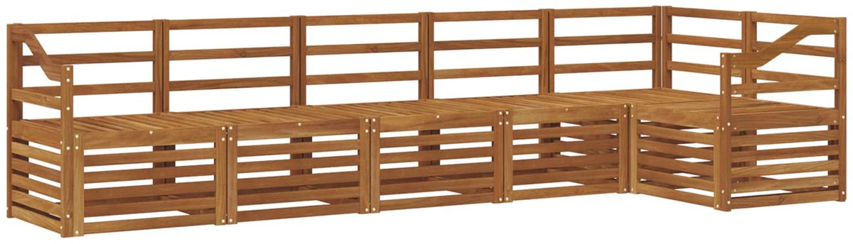 vidaXL Buiten - bank - set - 6 - st - 6-zits - Naturel - Massief - Acacia - Hout