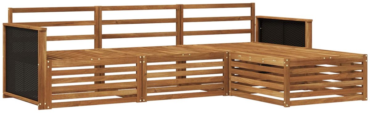 vidaXL Buiten - bank - set - 4 - st - 4-zits - Naturel - Massief - Acacia - Hout
