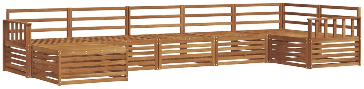 vidaXL Buiten - bank - set - 7 - st - 7-zits - Naturel - Massief - Acacia - Hout