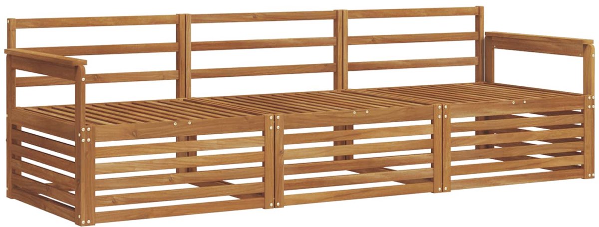 vidaXL Buiten - bank - set - 3 - st - Naturel - Massief - Acacia - Hout