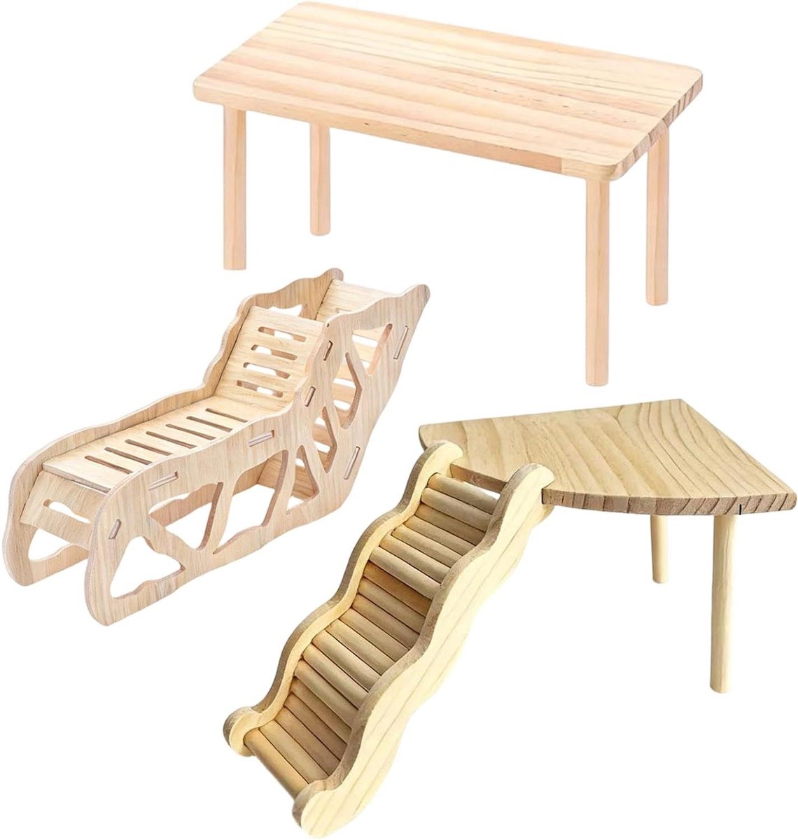 Hamsterladder,Houten Speelparadijs,Houten hamsterkooi accessoires - voor Binnen Habitant Muizen Kleinvee Frett Eekhoorn