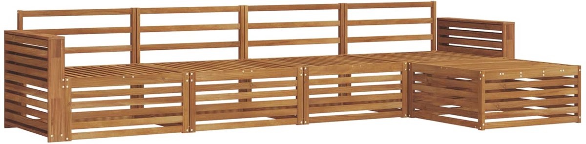 vidaXL Buiten - bank - set - 5 - st - 4-zits - Naturel - Massief - Acacia - Hout
