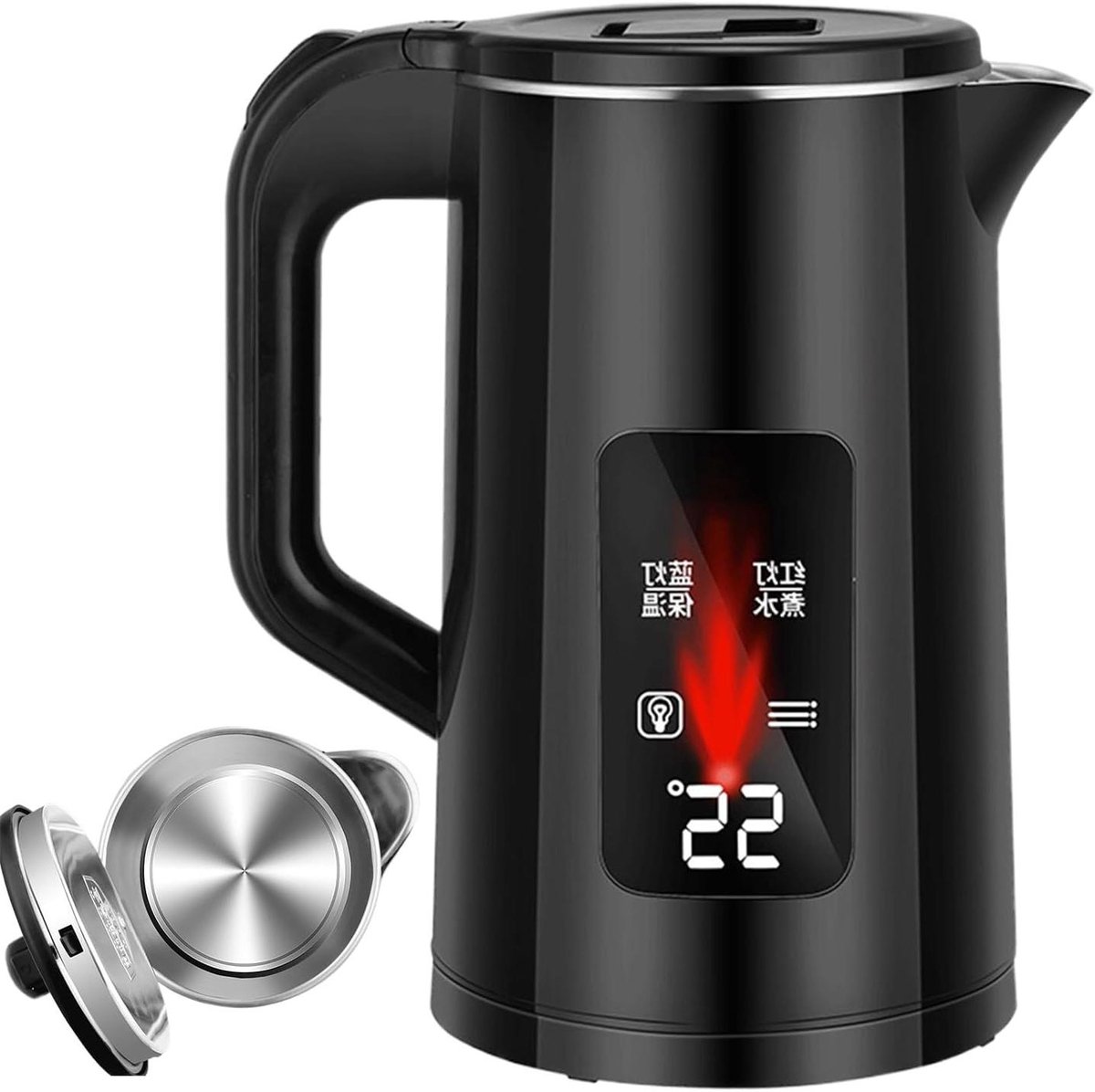 Elektrische Waterkoker - Theeketel Instantboiler - Snel Water Koken - Roestvrij Staal 304 - 3 Liter - Zwart