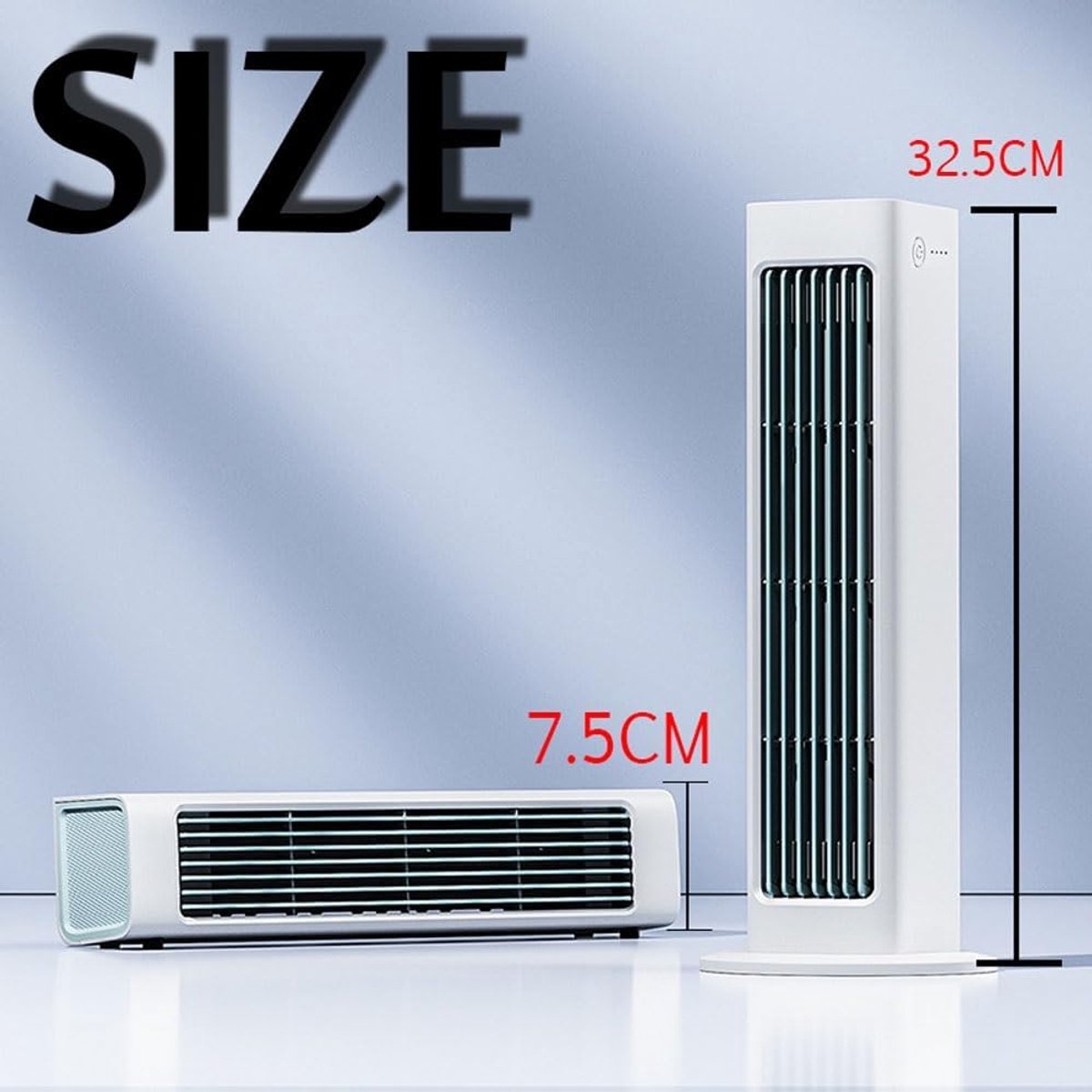 Draagbare Airconditioner - Mini Aircooler - Persoonlijke Koeling - Ultra Stil Ontwerp - 32.5 x 7.5 x 7.5CM - Wit thumbnail 4