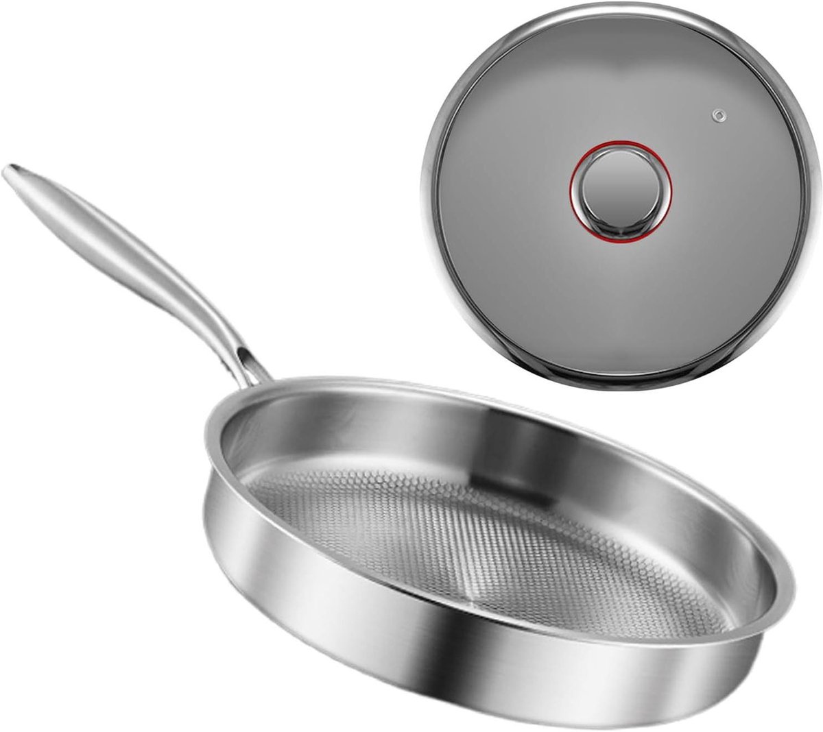Koekenpan Antiaanbak - Koekenpan met deksel - Thuis koken - Krasbestendig oppervlak - Meerdere maten - Meerkleurig