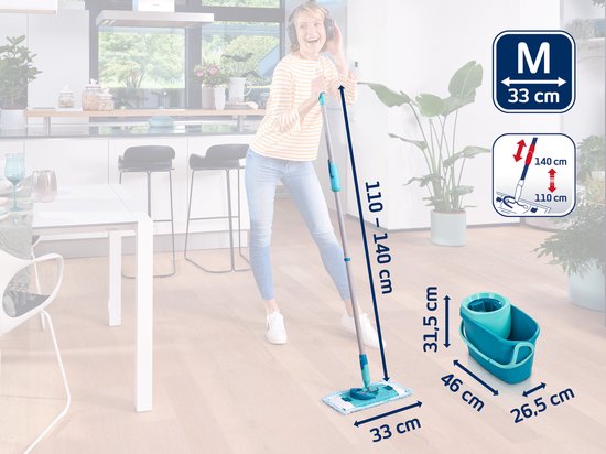 Leifheit Clean Twist M vloerwisser Ergo - dweil set compleet - 33 cm - 6 liter
