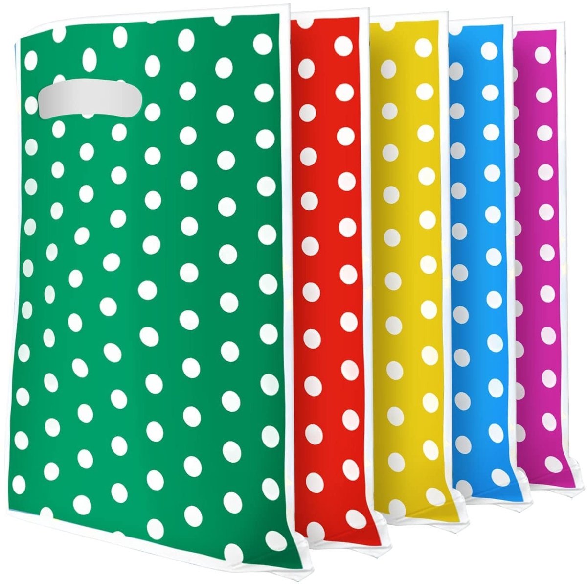 SPHProducts - Kleurrijke Pentagram Party Tassen - 30 Stuks Plastic Gift Zakken - Perfect voor Verjaardagscadeaus - 5 Kleuren - Geschikt voor Kinderen
