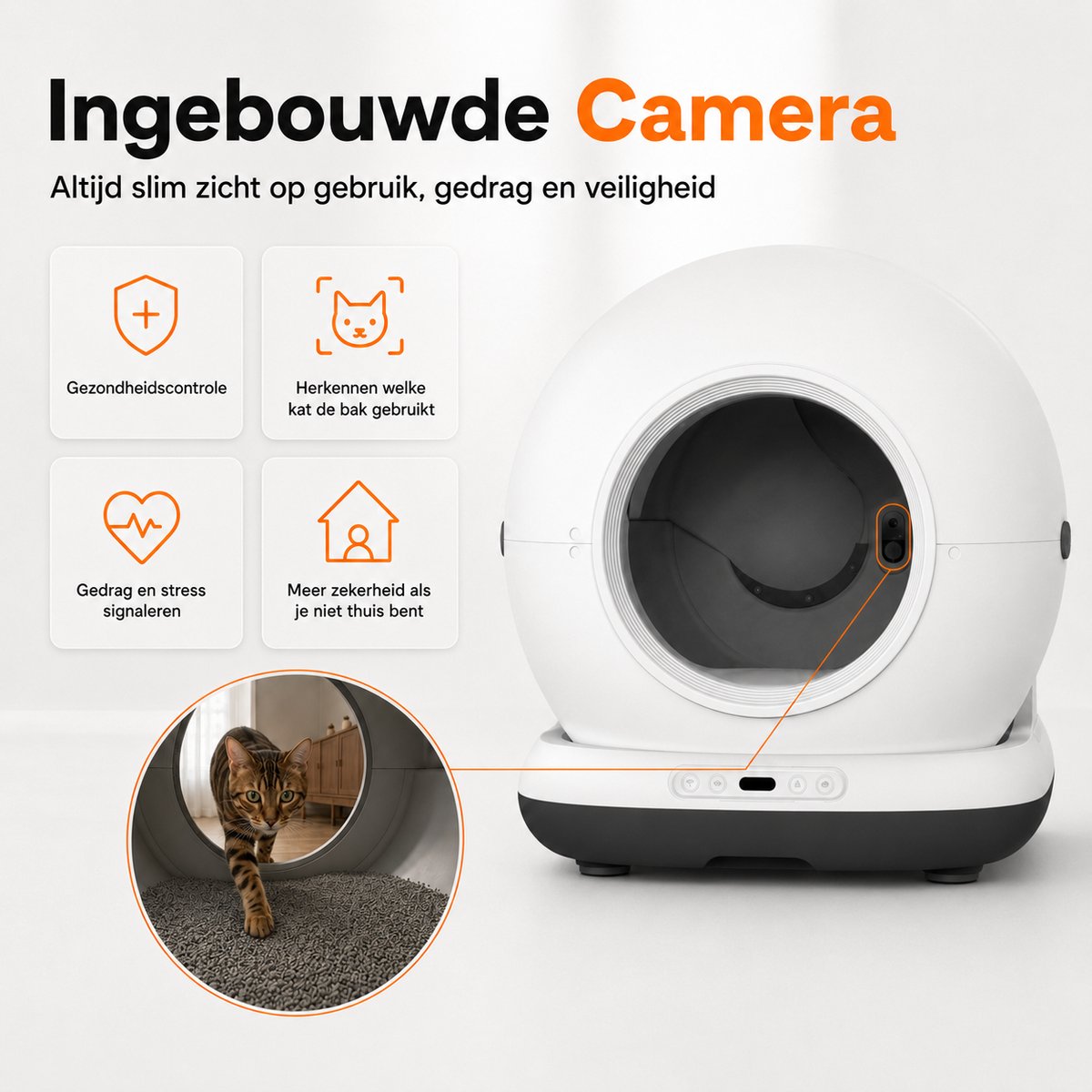 Zedar K1200+ automatische kattenbak met camera thumbnail 2