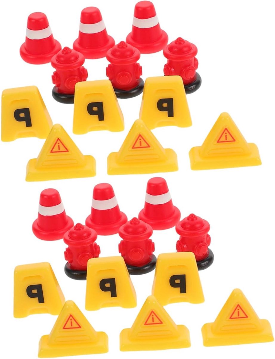Speelgoed Verkeersborden - Miniatuur Verkeerskegels - Landschap Decoratie - Gedetailleerd Vakmanschap - 2cm - Diverse kleuren