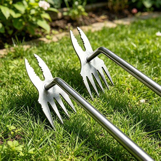 Onkruidverwijderaar - 2-in-1 Garden Weeder - Handmatige onkruidverwijderaar - ergonomische - Tuinonderhoud & Opruiming - Tuingereedschap - voor gazon, tuin en erf - groen van Merkloos	 — afbeelding 5