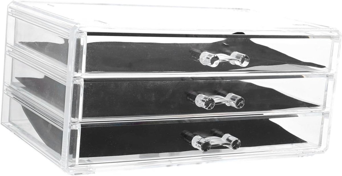 Cosmetica Opberger - Make-up Lade - Bureau Organiseren - Transparant Acryl - 23.5x15x10.5cm - Transparant