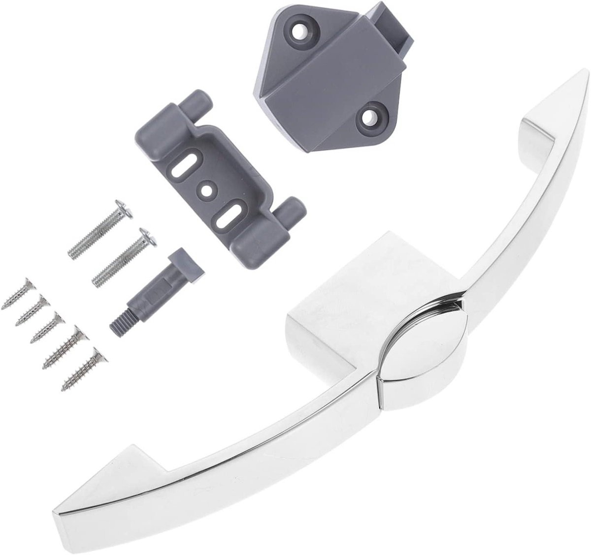 Drukknop Slot - Kampeerauto Deurslot Kastslot - Kasten Beveiligen - Sleutelloos Openen - 19.3 cm - Zilver