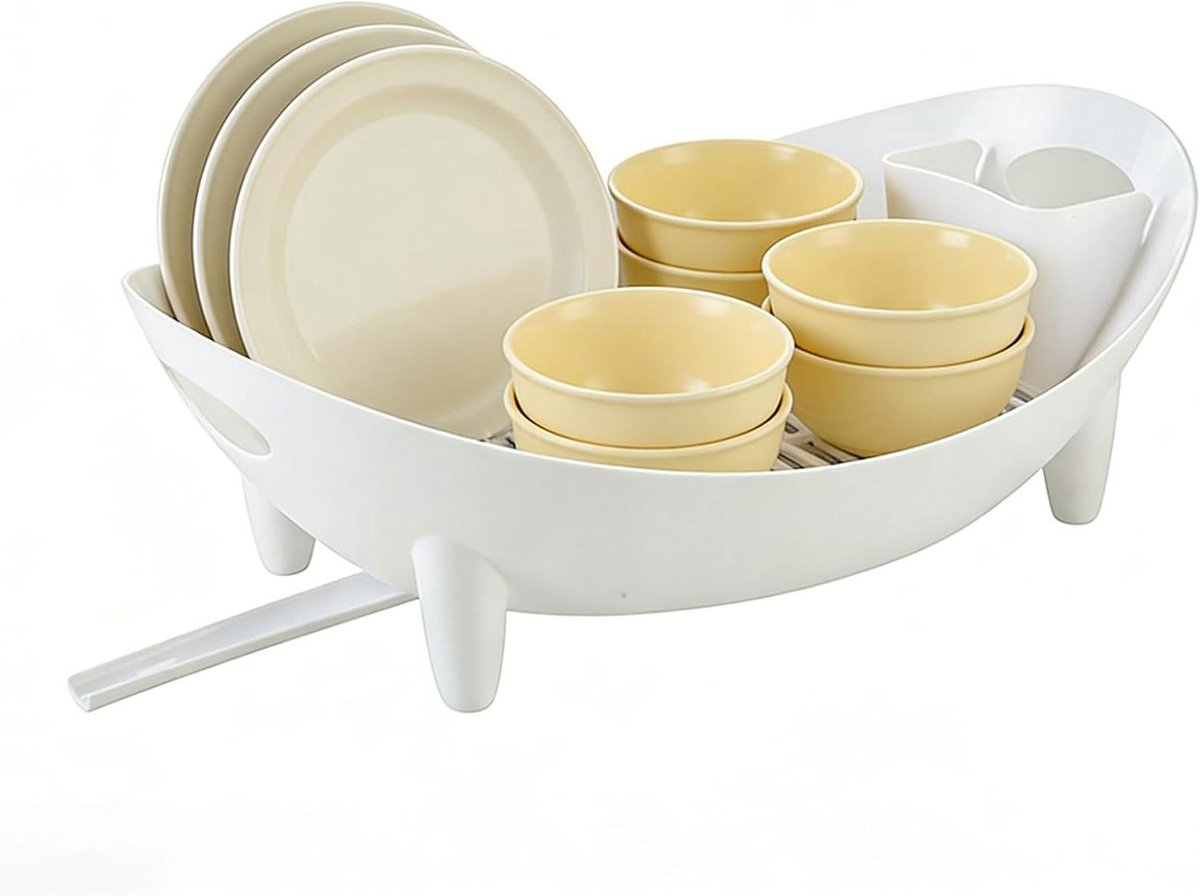 Droogrek voor Afwas - Keuken Organizer - Vaat Drogen - Hittebestendige Siliconen - 395 cm - Wit