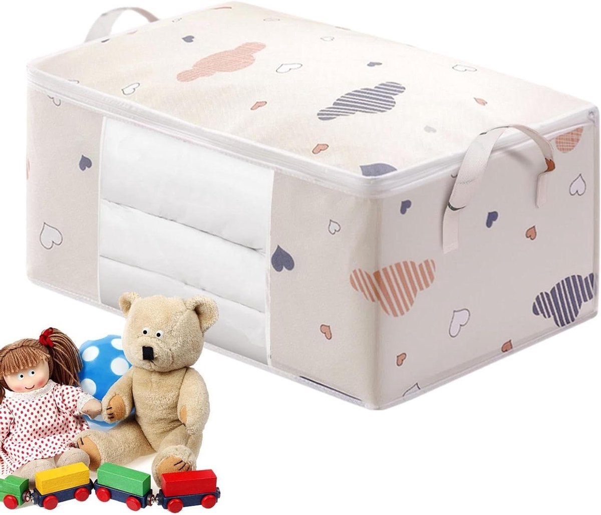 Duvet Opbergzak - Kleding Opberger - Huishoudelijke Organisatie - Transparant Venster - 55x35x25 cm - Wit