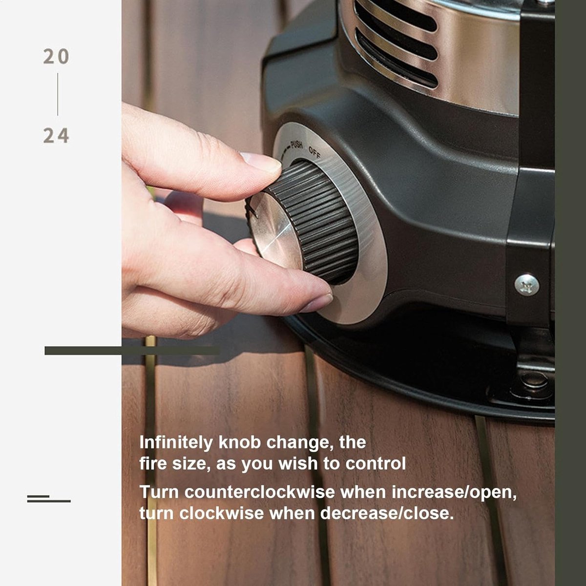 Terrasverwarmer Elektrisch - Buitenverwarmer Tuin - Snelle Warmte Creëren - Automatische Veiligheidsuitschakeling - 1.5 kW - Zwart Wit – foto 5