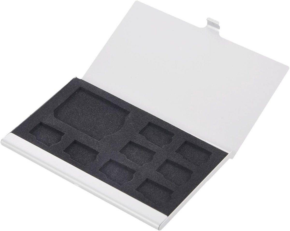 Geheugenkaart Opslag Houder - SD Kaart Case - Kaarten Organiseren - Aluminiumlegering Frame - 94 x 57 x 5 mm