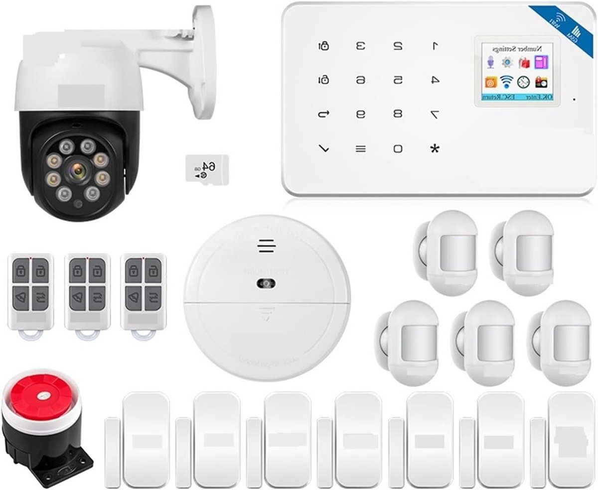 Alarmsysteem met GSM - Inbraakalarm Huisbeveiliging - Huis Beveiligen - 110dB Sirene APP Bediening - 159 x 100 mm - Wit