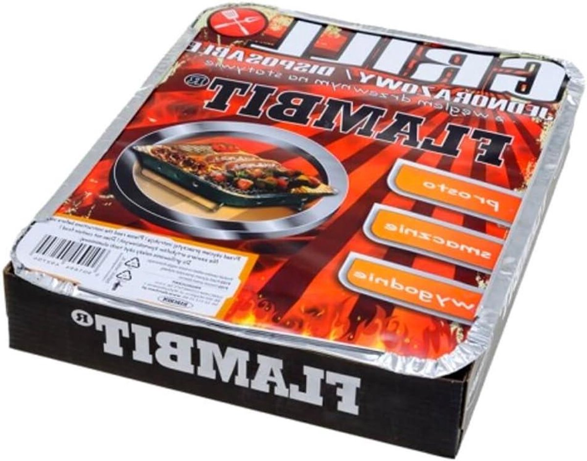 Wegwerpgrill - Compacte BBQ - Buiten koken - Klaar voor gebruik - 30x25 cm - Zilver