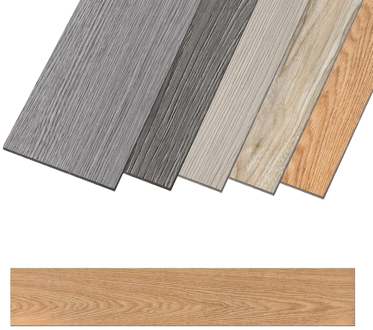 Aufun zelfklevende PVC vloerbedekking vinyl tegels, 36 stuks voor 5,02 m², antislip vloerstickers met houtnerf, eenvoudig te leggen, geschikt voor keuken, badkamer en woonkamer, Natuurlijke houtnerf