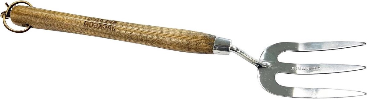 Roestvrijstalen wietvork - Tuinvork met steel - Bodem losmaken - Roestbestendige kop - 30 cm steel - Zilverkleurig