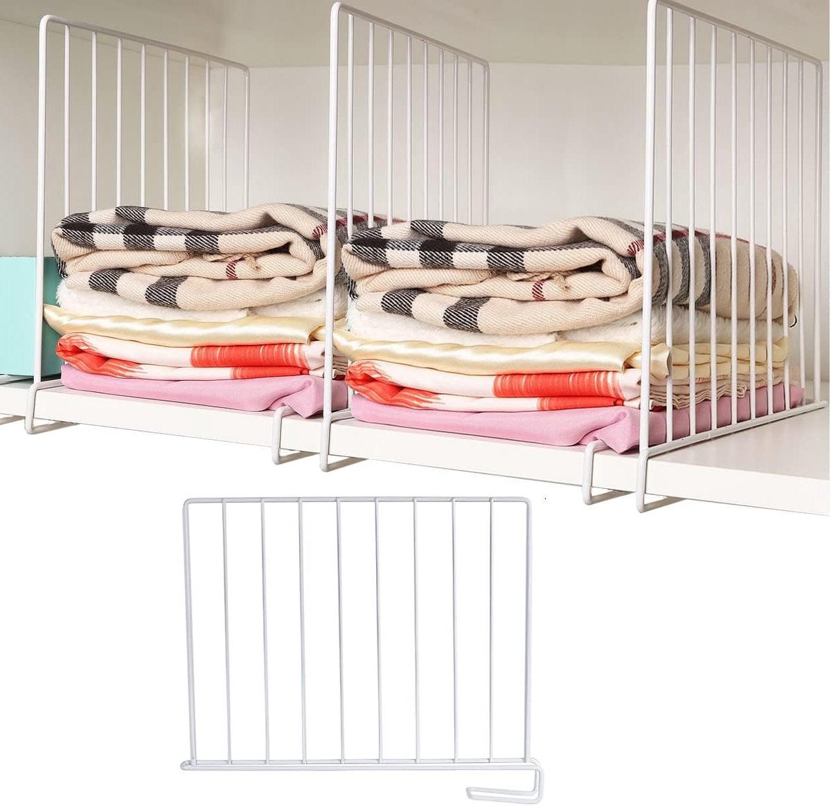 Plankverdelers - Kast organizers - Kledingkast organiseren - Gladde randen - 325 x 275 cm - Wit