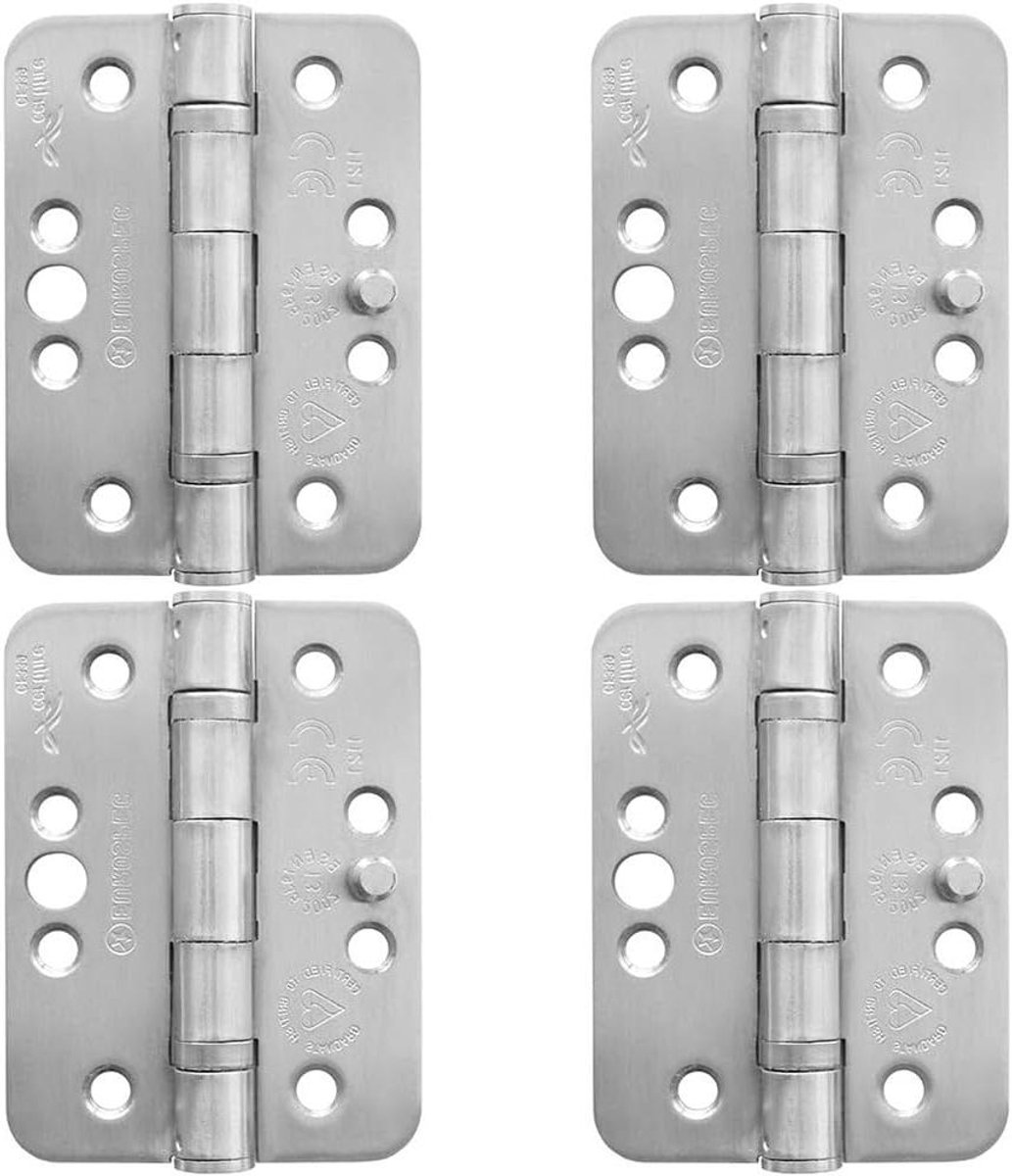 Veiligheidsscharnieren - Kogellager Scharnieren - Deuren Beveiligen - Anti-inbraak Pen - 102 x 76mm - Satijn Staal