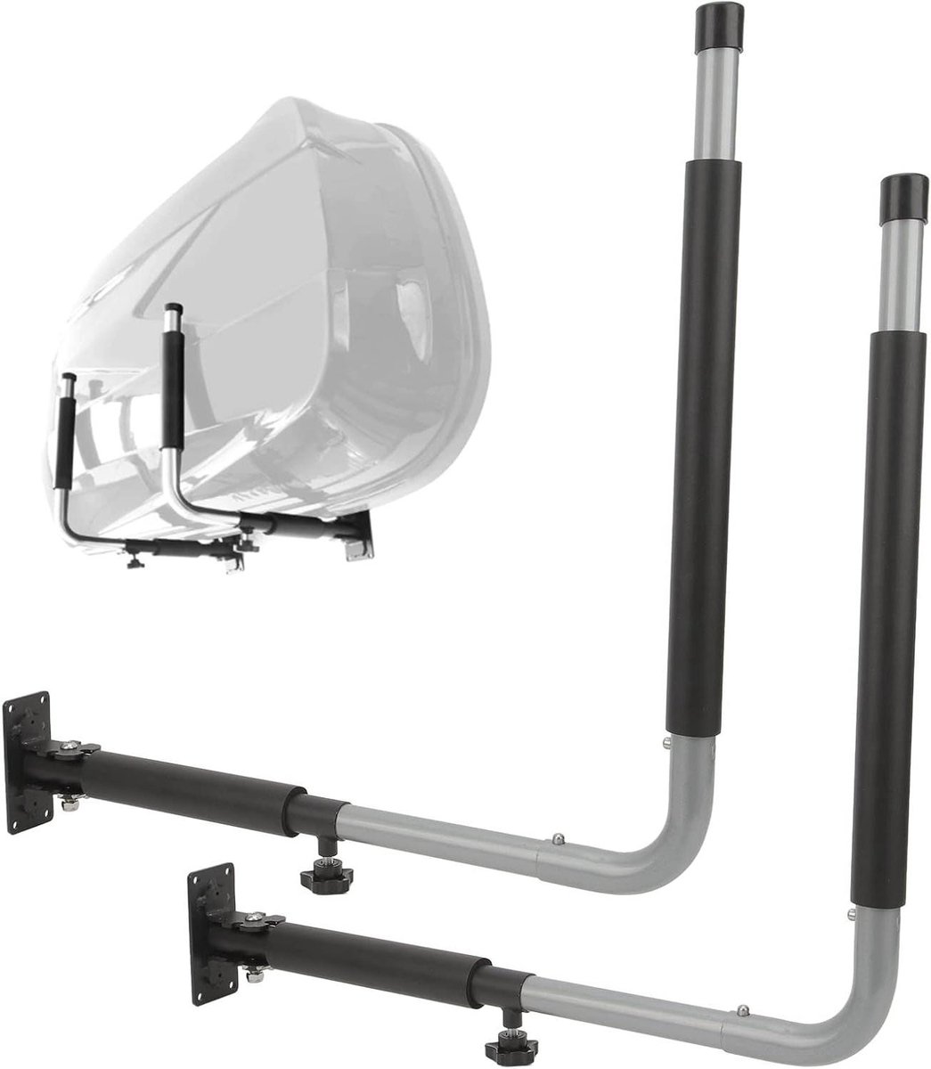 Wandmontagerek Opvouwbaar - Opberghaken Hanger - Sportuitrusting Opslag - Telescopische Lengte - 42-58 cm - Aluminiumkleur