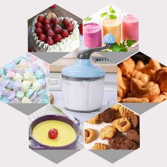 Manual Egg Beater Mixer Hand Crushed Egg Cream Beat Kitchen Baking Supply Multifunctional Manual Egg Beater Premium Quality 1100ml, B — afbeelding 5