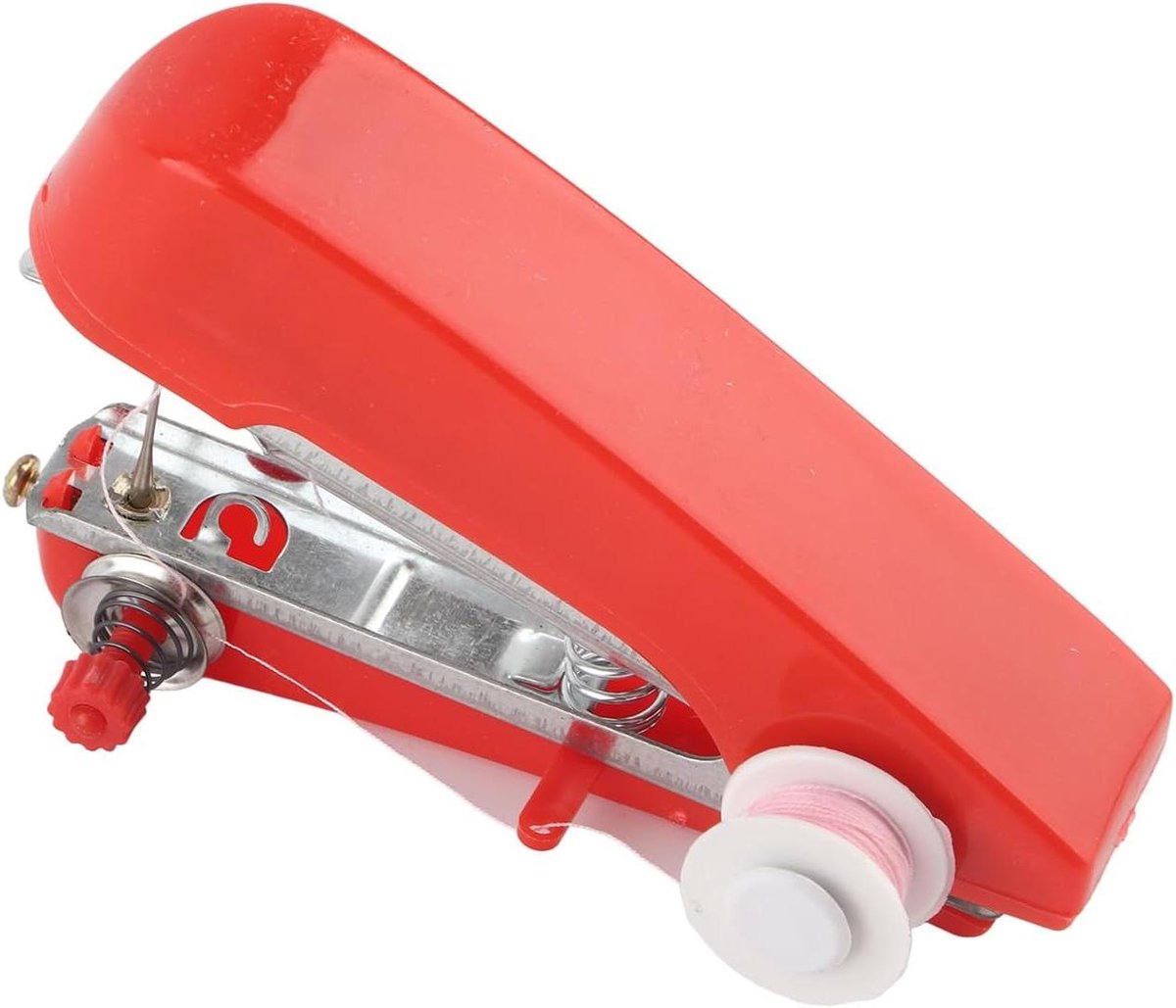 Mini Handnaaimachine - Draagbare Naaimachine Reisnaaimachine - Kleding Repareren - Compact Lichtgewicht Ontwerp - 12x7x4 cm - Rood