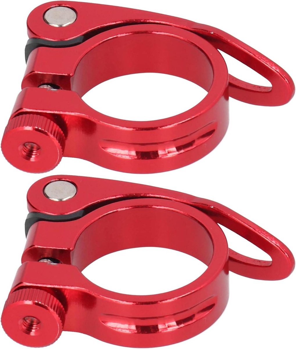 Fietstang Zadelpen - Zadelklem - Fiets Zadel Verstellen - Snelle Ontgrendeling - 9 x 6 x 6 cm - Rood