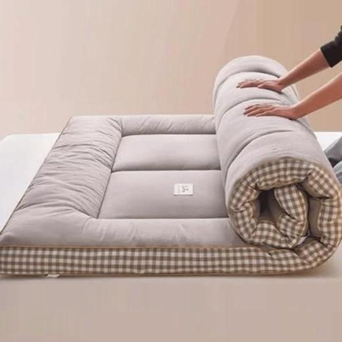 Opvouwbare futonmatras - Vloerbed matras - Comfortabel slapen - Anatomisch gevormd - Queen/Full/Twin - Grijs