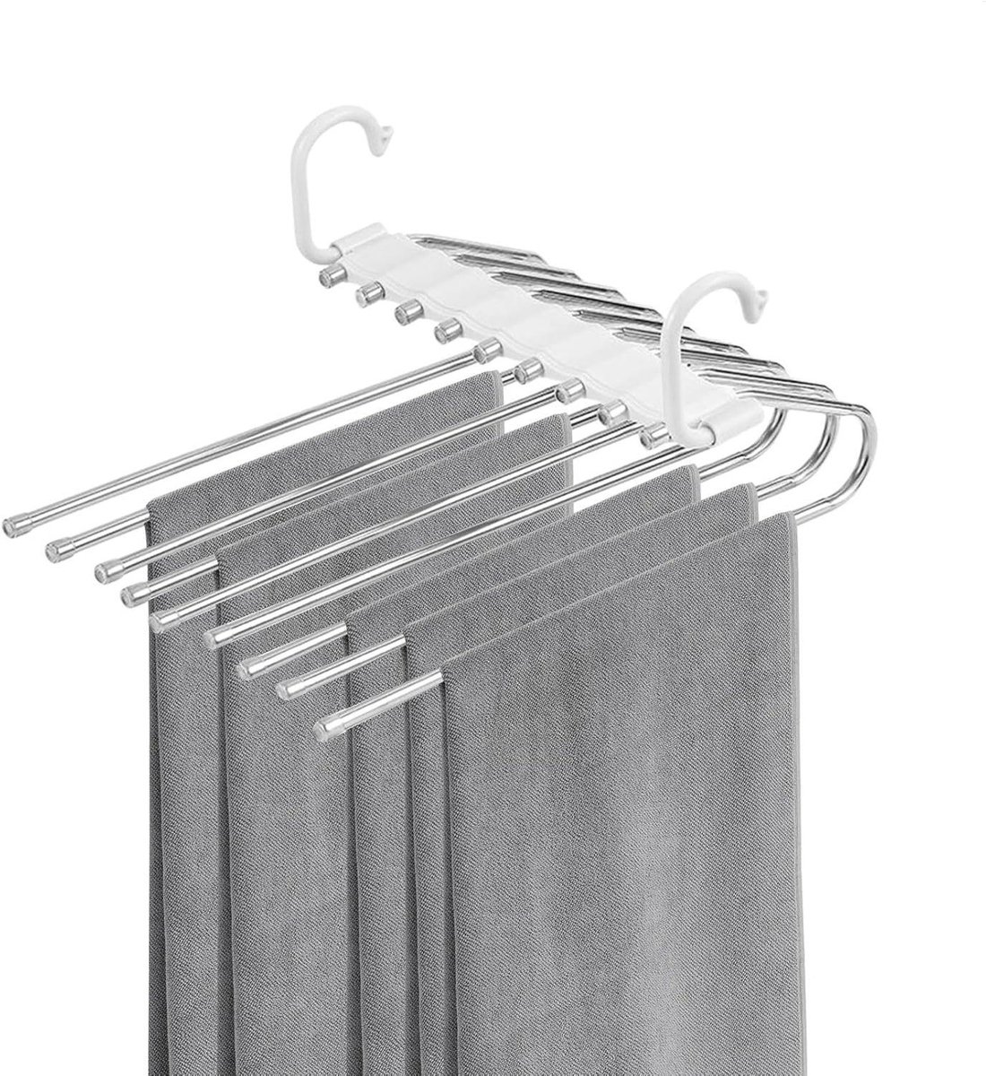 Halterbeugel - Broekhanger - Kast Opruimen - 9 Lagen Ontwerp - 35 x 23.5 x 16.5 cm - Wit