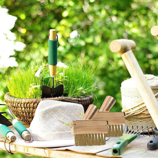 Effectieve Onkruidborstels van Staal met Houten Handvat voor Tuinonderhoud en Kieren Reiniging - Set van 2 — afbeelding 4