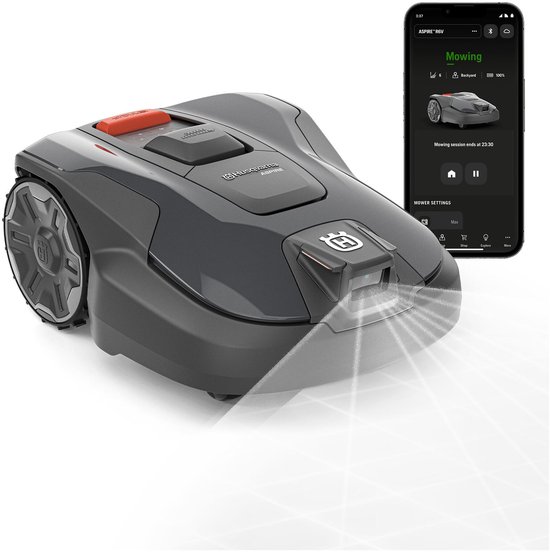 Robotmaaier Husqvarna Automower Aspire R6V zonder begrenzingsdraad, AI Vision, GPS, wifi-app, voor gazons tot 600 m²