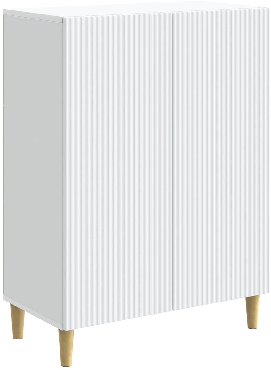 vidaXL - Dressoir - Wit - 66 - x - 34,5 - x - 90 - cm - Bewerkt - hout