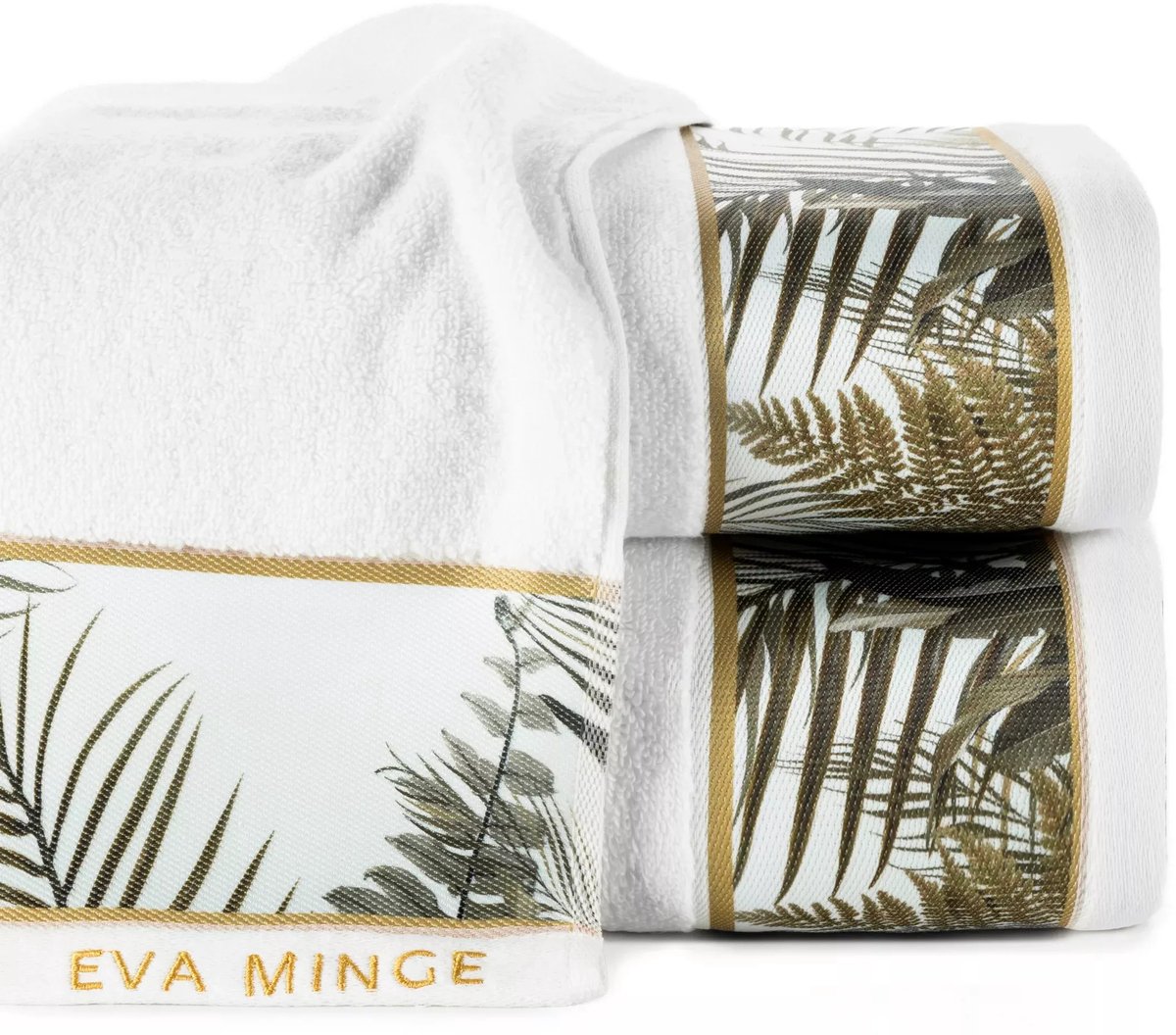 EVA Handdoek Wit 50x90 cm - Luxe Katoen met Decoratieve Borduuring