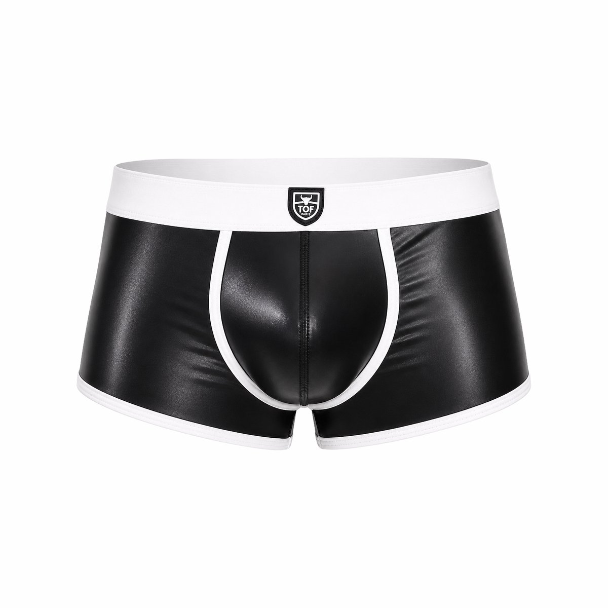 TOF Paris Fetish Bottomless Boxer Black/White - MAAT L - Erotisch Heren Ondergoed - Boxershort voor Man - Sexy mannen Boxershort